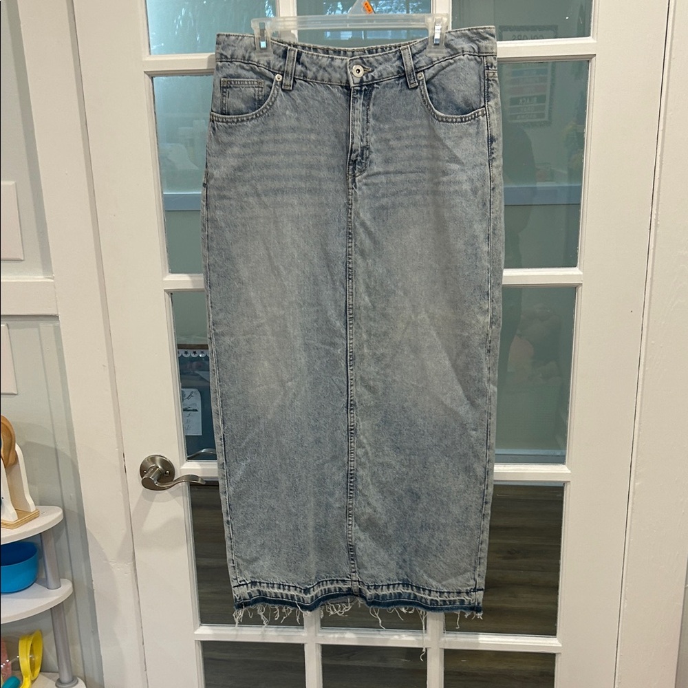 NWOT Light Blue Denim Maxi Skirt